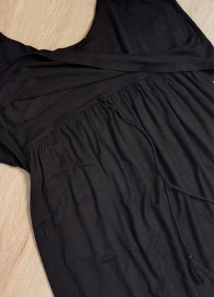 Шикарный чёрный свободный сарафан платье макси3 фото