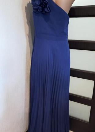 Шикарное вечернее синее платье сарафан10 фото