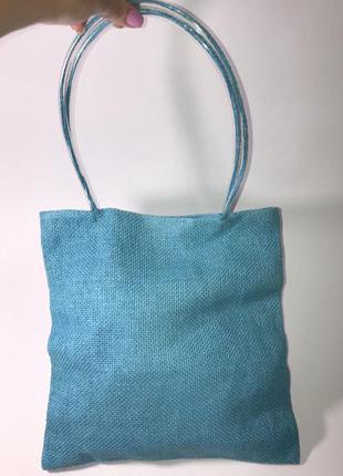 Летняя пляжная сумка george голубая плетенка2 фото