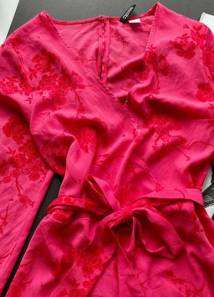 👗классный розовый комбинезон с шортами/розовый комбез в цветах с декольте длинный рукав👗9 фото
