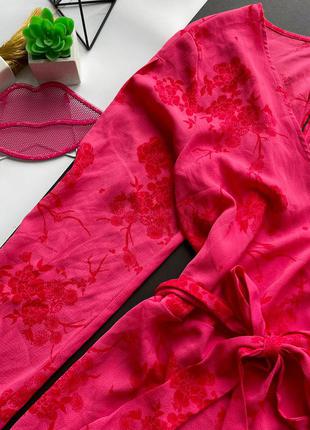 👗классный розовый комбинезон с шортами/розовый комбез в цветах с декольте длинный рукав👗7 фото