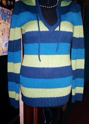 Светр м з кап. в смужку