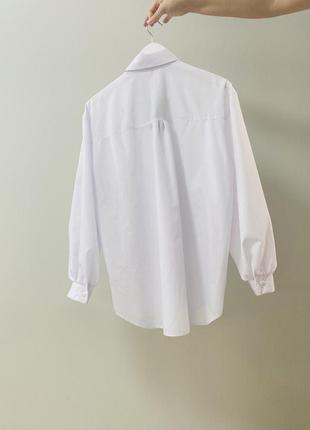 Базова біла сорочка кежуал 100% коттон5 фото