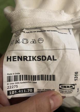 Чехол на стул henriksdal натуральный хлопок ikea2 фото