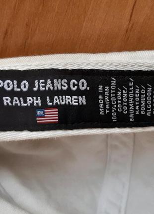 Белая винтажная кепка-бейсболка polo jeans | polo ralph lauren vintage9 фото
