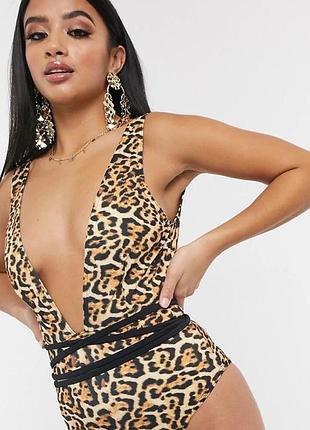 Слитный купальник с леопардовым принтом фирмы asos