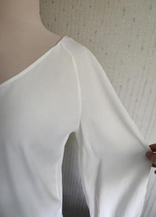 Великолепная белая блузка пышный рукав massimo dutti5 фото