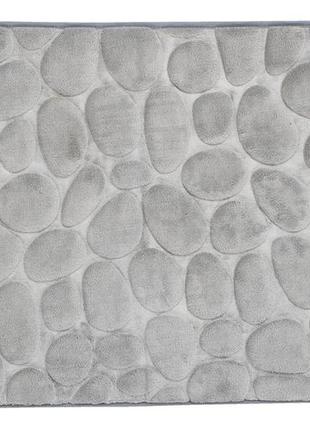 Коврик для ванной комнаты 50*80 серый камешки