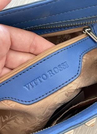 Кожаная сумочка кросс-боди синяя ( голубая)2 фото
