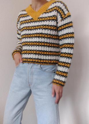 Светр в смужку topshop светр, джемпер пуловер zara mango bershka cos h&m6 фото