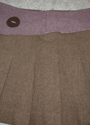 Теплая мини-юбка-юбка, шерсть, твид