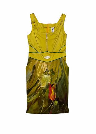 Стильное желтое платье с цветами club donna1 фото