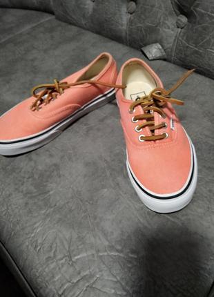 Кроссовки оранжевые  фирменные «vans»