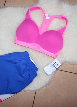 Рожевий спортивний бюстгальтер under armour - heatgear alpha high bra 70 d