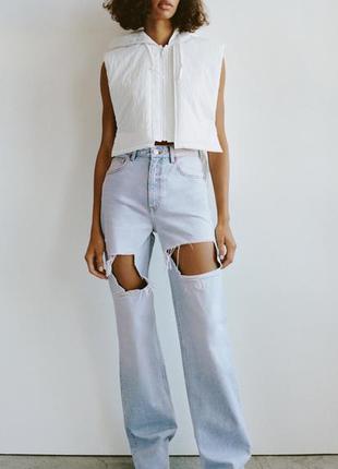 Джинси zara z1975 wide leg cut out