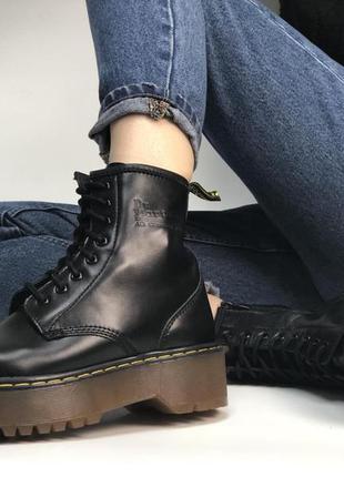 Dr. martens jadon black жіночі демісезонні чорні масивні черевики мартінс жіночі ботінки чорні черевики мартінси демісезон2 фото