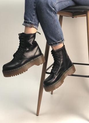 Dr. martens jadon black жіночі демісезонні чорні масивні черевики мартінс жіночі ботінки чорні черевики мартінси демісезон1 фото