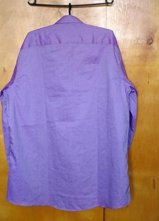 Р xl / 43-44 стильная базовая мужская лиловая рубашка сорочка 100% хлопок c&a2 фото