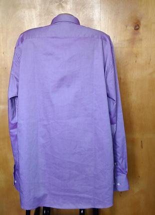 Р xl / 43-44 стильная базовая мужская лиловая рубашка сорочка 100% хлопок c&a5 фото