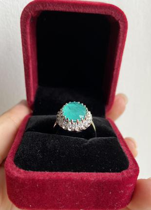 Серебряное кольцо с турмалином5 фото
