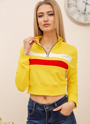 Свитшот женский укороченный цвет желтый