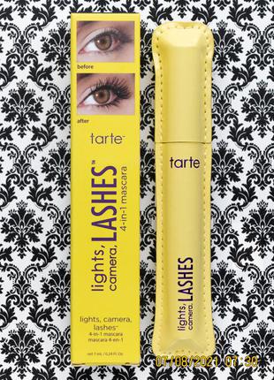 Полноразмерная тушь для ресниц tarte lights, camera, lashes - sugar rush 7 мл