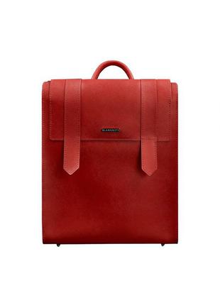 Женский кожаный красный рюкзак6 фото