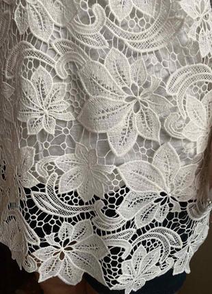 Женская белая кружевная туника, пляжная летняя накидка, платье. сарафан6 фото
