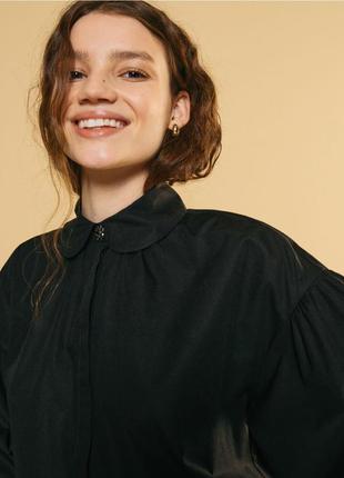 Блуза з пишними рукавами з натуральної тканини8 фото