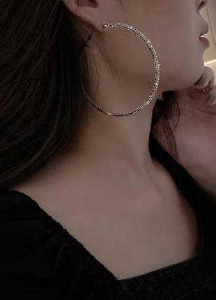 Сережки-кільця з камінням