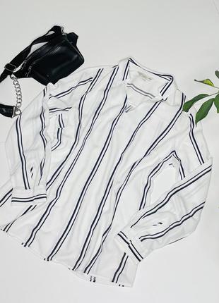 Блуза сорочка віскоза смужка класика натуральна f&f