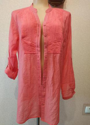 Sale!шовкова блуза яскравого кольору 14р linea weekend1 фото