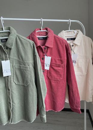 Вельветовая рубашка zara новая коллекция