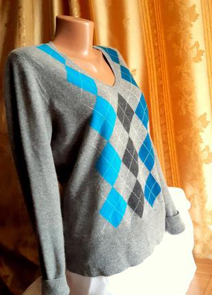 Кашемировый свитер,  с ромбами /100% кашемир/ apt 9/сша5 фото