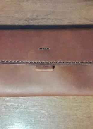 Женский кошелек travel case - (клатч, кошелек, портмоне) ручной работы из натуральной кожи.