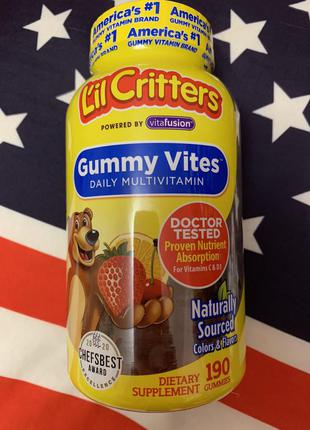 Американские витамины для детей l il critters multivitamin and mineral formula for kids,204шт2 фото