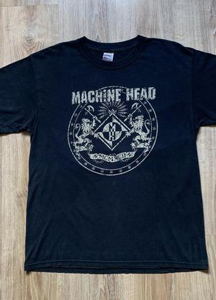 Мужская хлопковая футболка с принтом machine head
