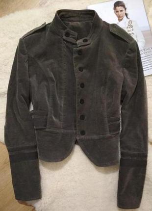Блайзер велюр в стилі military