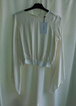 Блуза,молочная блуза с открытой спиной