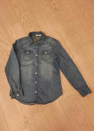 Джинсовая рубашка sfera девочке на 10 лет
