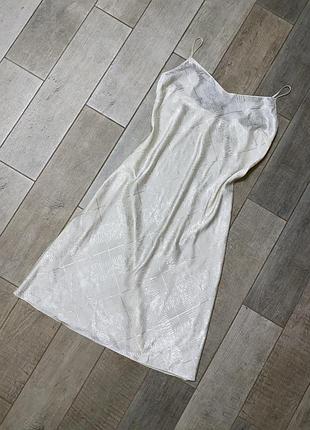 Белое платье-комбинация,слип платье,атласное платье(8)
