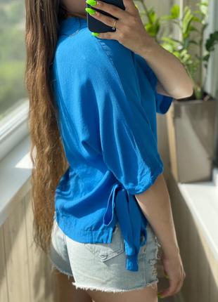 Небесно блакитна блуза з віскози 1+1=39 фото