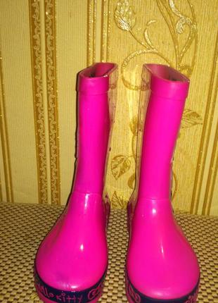 Сапожки резиновые розовые кitti для девочки