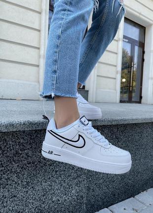 Кросівки air force 1 white/black logo кроссовки3 фото