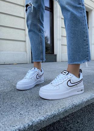 Кросівки air force 1 white/black logo кросівки