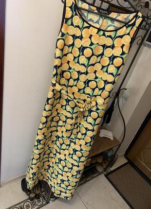 Нереально стильное натуральное платье в лимоны