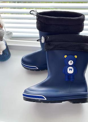 Резинові чобітки резиновые сапожки на флисе paliament