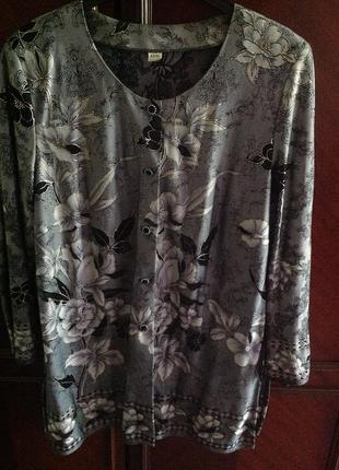 Великолепная блуза из богато украшенной легкой трикотажной ткани- купона1 фото