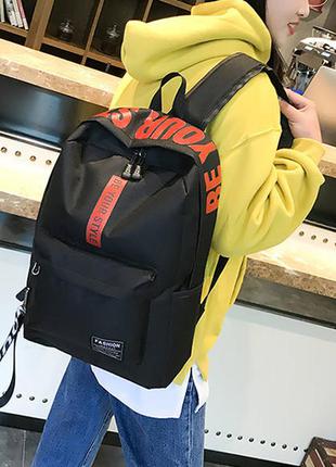 Вместительный школьный рюкзак для девочки с надписью. 7 цветов1 фото