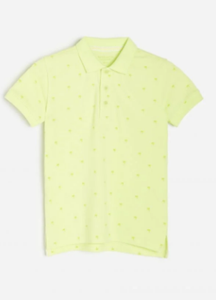 Стильная брендовая футболка поло для мальчика, натуральное х/б,  цвет лайм1 фото